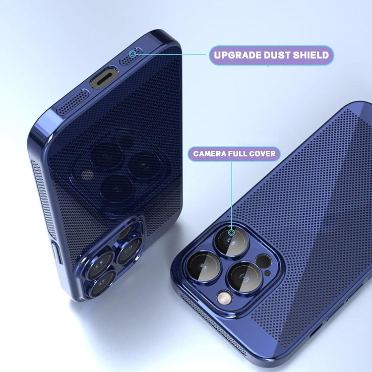 For iPhone 14 Fine Mesh Cooling Phone Case(Blue) - free shipping - PMC TechLife - Order now!