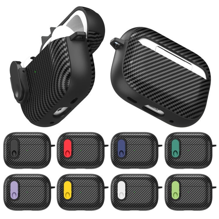 For AirPods Pro Carbon Fiber Texture Wireless Earphones Case with Security Lock(Red) - For AirPods Pro by PMC Jewellery | Online Shopping South Africa | PMC Jewellery | Buy Now Pay Later Mobicred