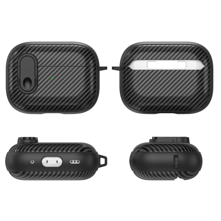 For AirPods 3 Carbon Fiber Texture Wireless Earphones Case with Security Lock(Green) - For AirPods 3 by PMC Jewellery | Online Shopping South Africa | PMC Jewellery | Buy Now Pay Later Mobicred