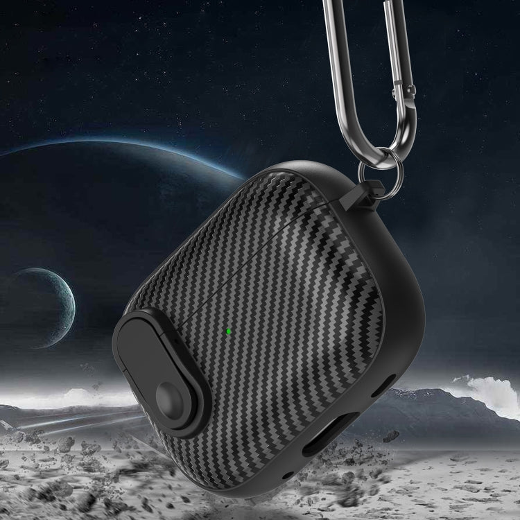 For AirPods 3 Carbon Fiber Texture Wireless Earphones Case with Security Lock(Yellow) - For AirPods 3 by PMC Jewellery | Online Shopping South Africa | PMC Jewellery | Buy Now Pay Later Mobicred