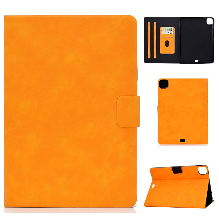 For iPad Pro 11 2024 Cowhide Texture Leather Smart Tablet Case(Khaki) - iPad Pro 11 2024 Cases by PMC TechLife | Online Shopping South Africa | PMC TechLife | Buy Now Pay Later Mobicred