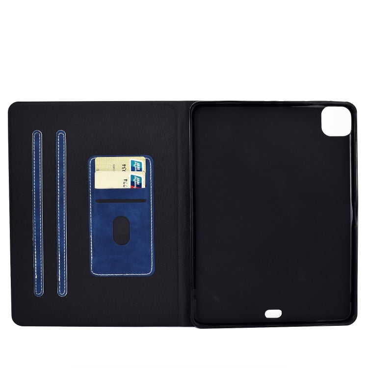 For iPad Pro 11 2024 Cowhide Texture Leather Smart Tablet Case(Blue) - iPad Pro 11 2024 Cases by PMC TechLife | Online Shopping South Africa | PMC TechLife | Buy Now Pay Later Mobicred