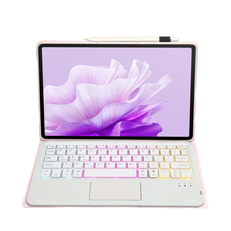 For Huawei MatePad 11.5 2023 AH17-AS Lambskin Texture Ultra-thin Detachable Backlight Bluetooth Keyboard Leather Case with Touchpad(Pink) - Huawei Keyboard by PMC TechLife | Online Shopping South Africa | PMC TechLife