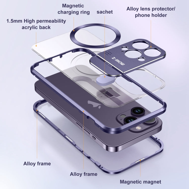 For iPhone 15 Pro Aromatherapy Holder Single-sided MagSafe Magnetic Phone Case(Purple) - iPhone 15 Pro Cases by PMc TechLife | Online Shopping South Africa | PMc TechLife | Buy Now Pay Later Mobicred