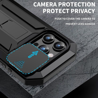 For iPhone 15 Pro Max R-JUST Sliding Camera Life Waterproof Holder Phone Case(Black) - iPhone 15 Pro Max Cases by R-JUST | Online Shopping South Africa | PMC Jewellery