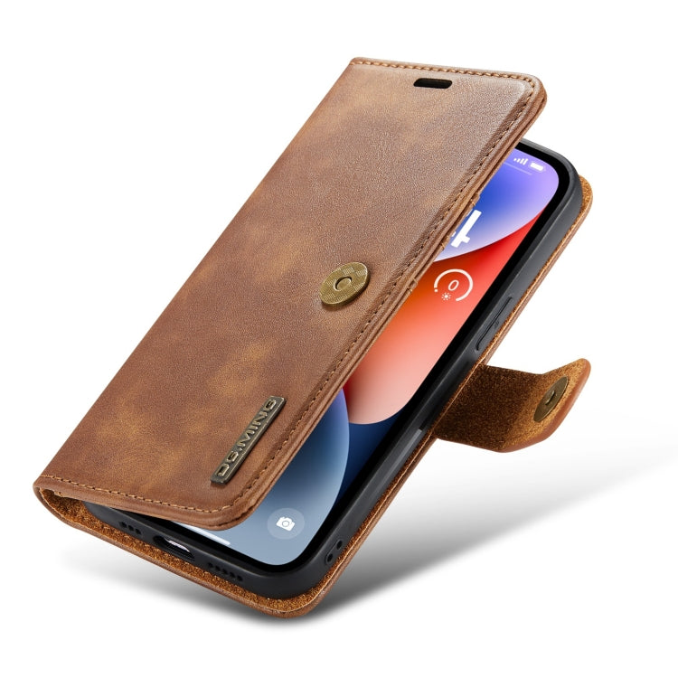 For iPhone 15 DG.MING Crazy Horse Texture Detachable Magnetic Leather Phone Case(Brown) - iPhone 15 Cases by DG.MING | Online Shopping South Africa | PMC Jewellery | Buy Now Pay Later Mobicred