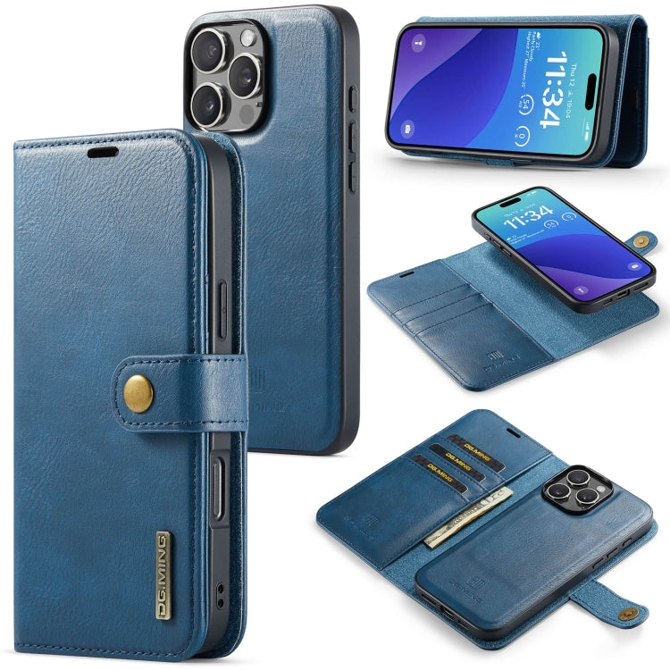 For iPhone 16 Pro Max DG.MING Crazy Horse Texture Detachable Magnetic Leather Phone Case(Blue) - iPhone 16 Pro Max Cases by DG.MING | Online Shopping South Africa | PMC Jewellery | Buy Now Pay Later Mobicred