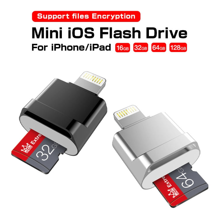 MicroDrive 8pin To TF Card Adapter Mini iPhone & iPad TF Card Reader, Capacity:64GB(Silver) -  by MICRODRIVE | Online Shopping South Africa | PMC Jewellery | Buy Now Pay Later Mobicred