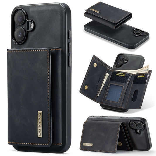 For iPhone 16 Plus DG.MING M1 Series 3-Fold Multi Card Wallet Leather Phone Case(Black) - iPhone 16 Plus Cases by DG.MING | Online Shopping South Africa | PMC Jewellery | Buy Now Pay Later Mobicred