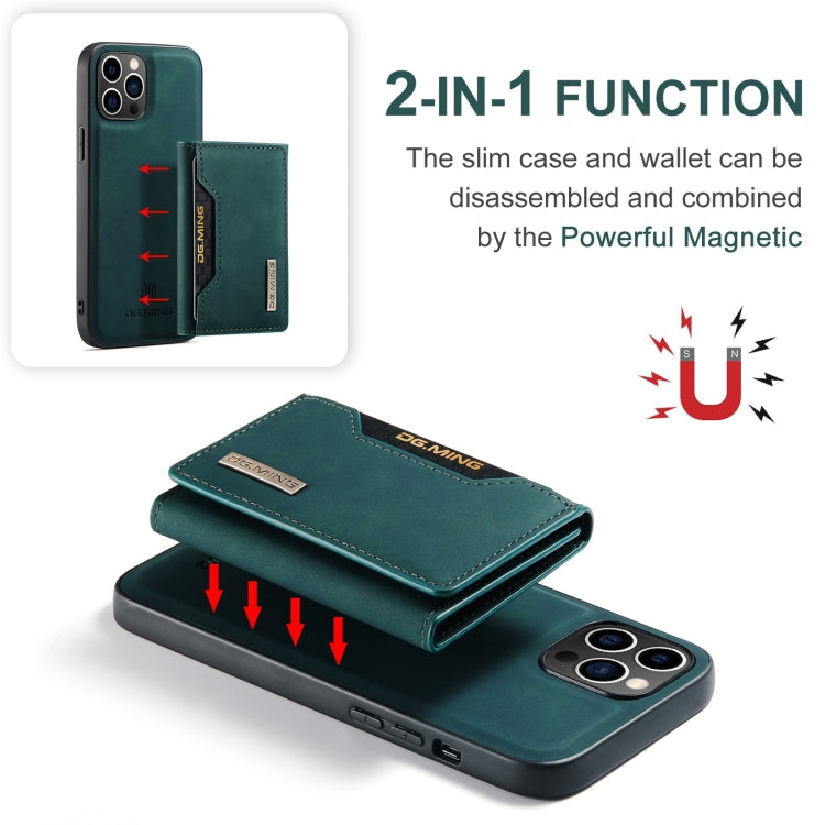 For iPhone 15 Pro DG.MING M2 Series 3-Fold Card Bag Wallet Leather Phone Case(Green) - iPhone 15 Pro Cases by DG.MING | Online Shopping South Africa | PMC Jewellery | Buy Now Pay Later Mobicred