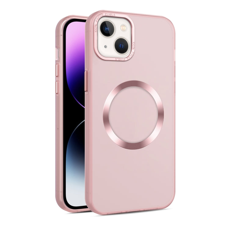 For iPhone 15 Plus CD Texture MagSafe Frosted Translucent Phone Case(Pink) - iPhone 15 Plus Cases by PMC Jewellery | Online Shopping South Africa | PMC Jewellery