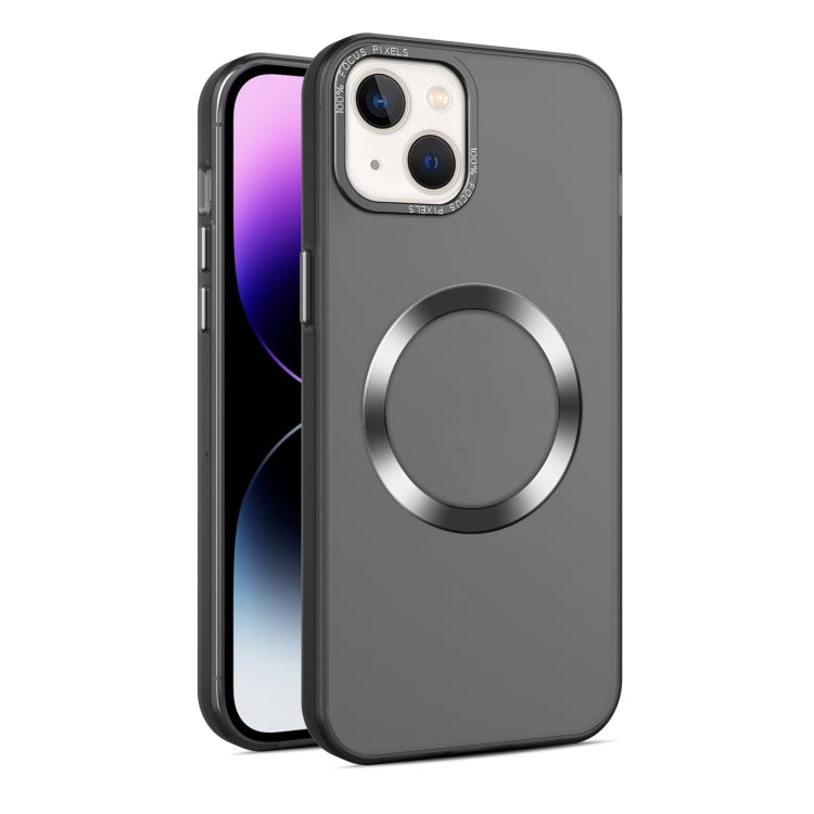 For iPhone 14 Plus CD Texture MagSafe Frosted Translucent Phone Case(Black) - iPhone 14 Plus Cases by PMC Jewellery | Online Shopping South Africa | PMC Jewellery