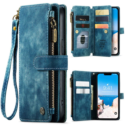 For iPhone 15 CaseMe C30 Multifunctional Leather Phone Case(Blue) - iPhone 15 Cases by CaseMe | Online Shopping South Africa | PMC Jewellery | Buy Now Pay Later Mobicred