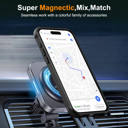 For iPhone 15 Pro Max MagSafe Magnetic Rotating Holder Phone Case(Black) - iPhone 15 Pro Max Cases by PMC Jewellery | Online Shopping South Africa | PMC Jewellery