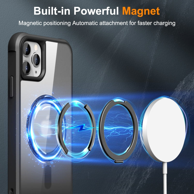 For iPhone 11 Pro Max MagSafe Magnetic Rotating Holder Phone Case(Black) - iPhone 11 Pro Max Cases by PMC Jewellery | Online Shopping South Africa | PMC Jewellery