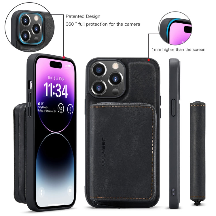 For iPhone 15 Pro Max JEEHOOD Magnetic Zipper Wallet Leather Phone Case(Black) - iPhone 15 Pro Max Cases by JEEHOOD | Online Shopping South Africa | PMC Jewellery | Buy Now Pay Later Mobicred