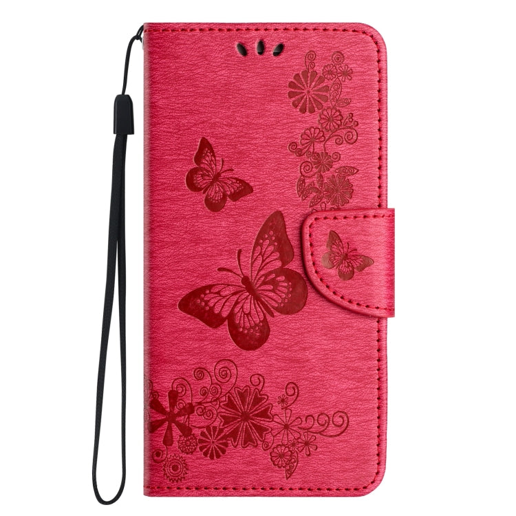 For iPhone 16 Plus Butterfly Embossed Flip Leather Phone Case(Red) - iPhone 16 Plus Cases by PMC Jewellery | Online Shopping South Africa | PMC Jewellery | Buy Now Pay Later Mobicred