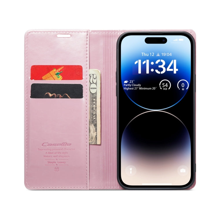 For iPhone 15 Pro Max CaseMe 003 Crazy Horse Texture Leather Phone Case(Rose Gold) - iPhone 15 Pro Max Cases by CaseMe | Online Shopping South Africa | PMC Jewellery | Buy Now Pay Later Mobicred