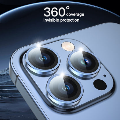 For iPhone 15 Pro TOTU PG-1 Golden Shield Series Metal Frame Lens Protector(Blue) - Lens & Accessories by TOTUDESIGN | Online Shopping South Africa | PMC Jewellery | Buy Now Pay Later Mobicred