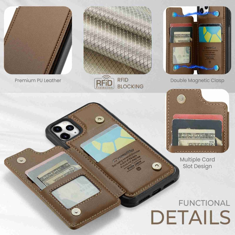 For iPhone 11 Pro CaseMe C22 Card Slots Holder RFID Anti-theft Phone Case(Brown) - iPhone 11 Pro Cases by CaseMe | Online Shopping South Africa | PMC Jewellery | Buy Now Pay Later Mobicred