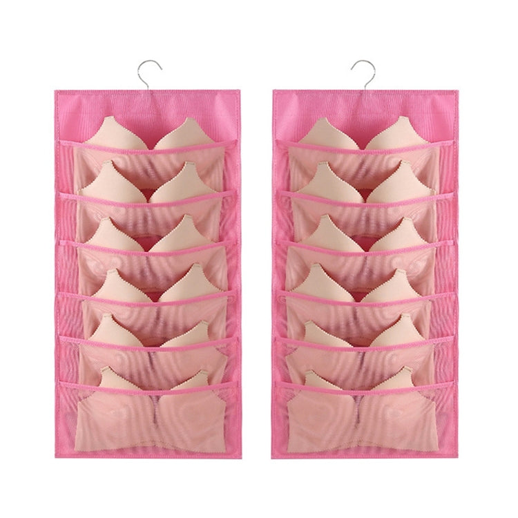 6+6 Grids Underwear Storage Bag Non-woven Double-sided Hanging Storage Bag(Pink) - Storage Bags by PMC TechLife | Online Shopping South Africa | PMC TechLife | Buy Now Pay Later Mobicred