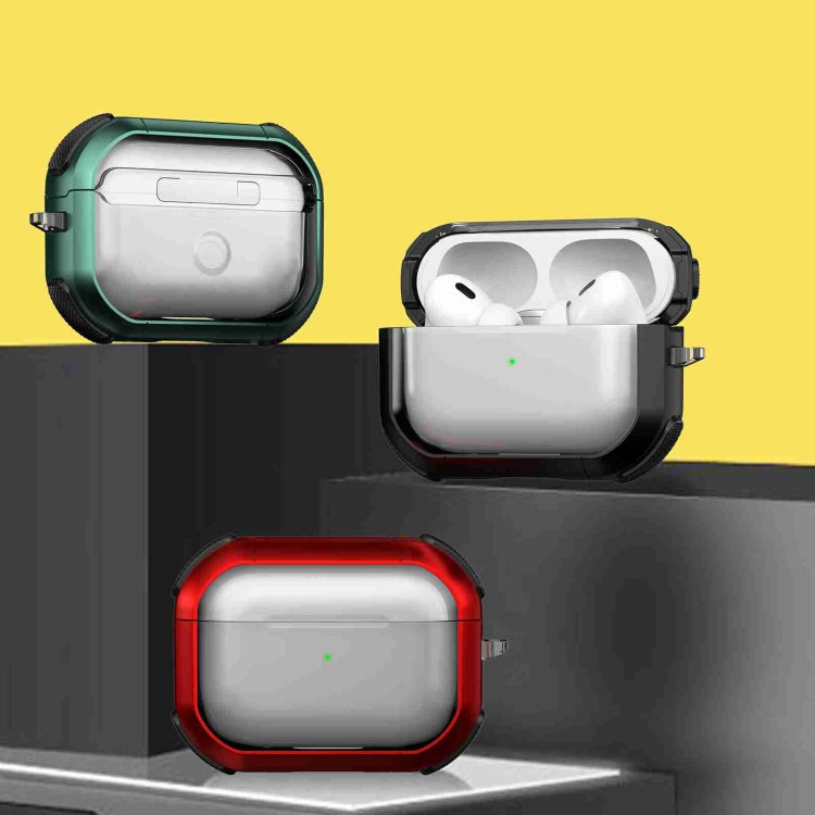 For AirPods Pro 2 Thunder Transparent Armor Wireless Earphones Protective Case(Green) - For AirPods Pro 2 by PMC Jewellery | Online Shopping South Africa | PMC Jewellery | Buy Now Pay Later Mobicred