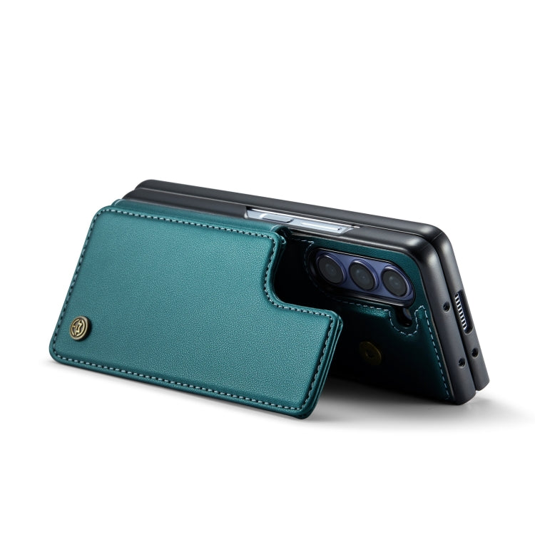 For Samsung Galaxy Z Fold5 CaseMe C22 PC+TPU Business Style RFID Anti-theft Leather Phone Case(Blue Green) - Galaxy Z Fold5 Cases by CaseMe | Online Shopping South Africa | PMC Jewellery | Buy Now Pay Later Mobicred