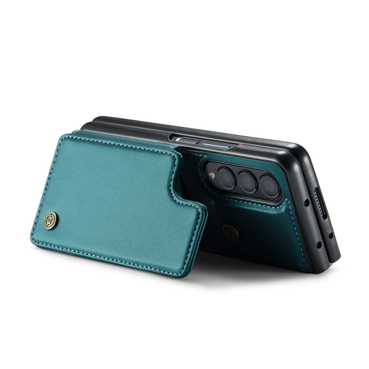 For Samsung Galaxy Z Fold4 5G CaseMe C22 PC+TPU Business Style RFID Anti-theft Leather Phone Case(Blue Green) - Galaxy Z Fold4 5G Cases by CaseMe | Online Shopping South Africa | PMC Jewellery | Buy Now Pay Later Mobicred