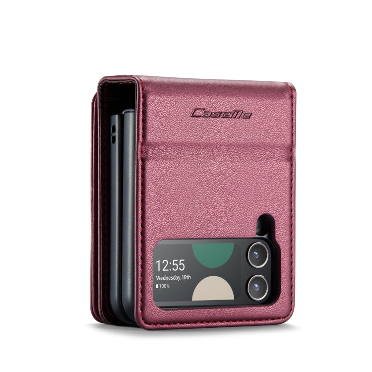 For Samsung Galaxy Z Flip4 5G CaseMe C22 PC+TPU Business Style RFID Anti-theft Leather Phone Case(Wine Red) - Galaxy Z Flip4 5G Cases by CaseMe | Online Shopping South Africa | PMC Jewellery | Buy Now Pay Later Mobicred