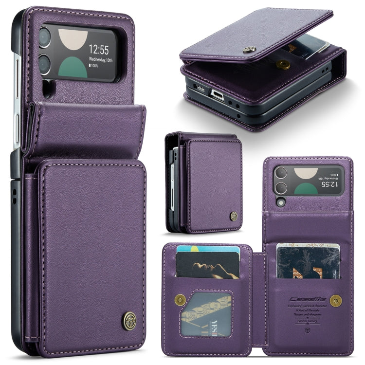 For Samsung Galaxy Z Flip4 5G CaseMe C22 PC+TPU Business Style RFID Anti-theft Leather Phone Case(Purple) - Galaxy Z Flip4 5G Cases by CaseMe | Online Shopping South Africa | PMC Jewellery | Buy Now Pay Later Mobicred