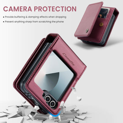 For Samsung Galaxy Z Flip6 5G CaseMe C22 PC+TPU Business Style RFID Anti-theft Leather Phone Case(Wine Red) - Galaxy Z Flip6 5G Cases by CaseMe | Online Shopping South Africa | PMC Jewellery | Buy Now Pay Later Mobicred