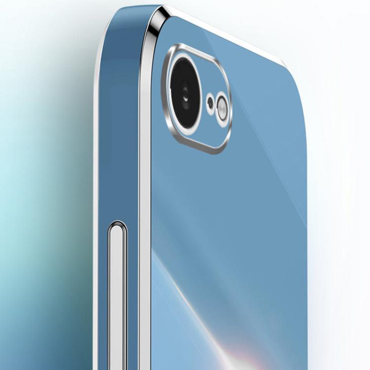 For iPhone 16e XINLI Straight Edge 6D Electroplate TPU Phone Case with Ring Holder(Cherry Purple) - free shipping - PMc TechLife - Order now!