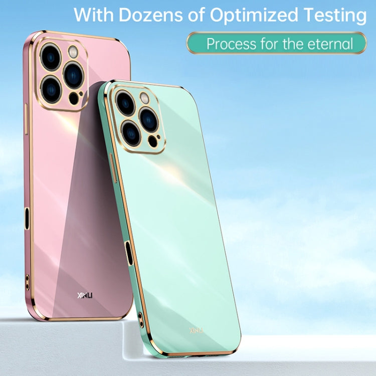 For iPhone 16 Pro XINLI Straight Edge 6D Electroplate TPU Phone Case(White) - free shipping - PMC Jewellery - Order now!
