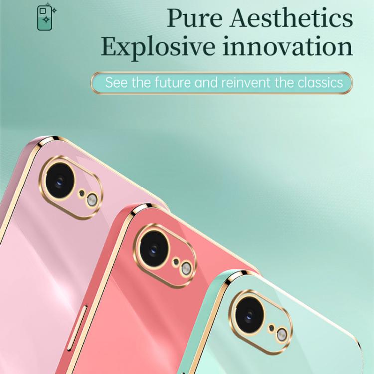 For iPhone 16e XINLI Straight Edge 6D Electroplate TPU Phone Case(Hawthorn Red) - free shipping - PMc TechLife - Order now!