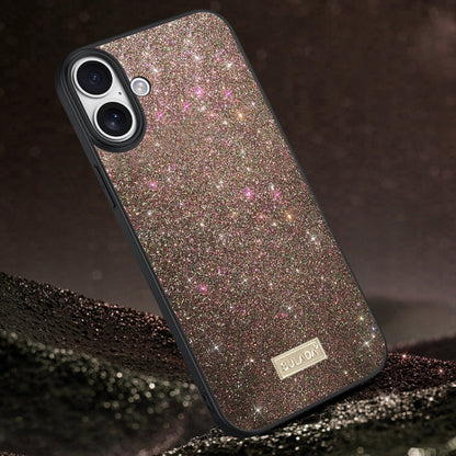 For iPhone 16 Plus SULADA Glittery PC Hybrid TPU Handmade Leather Phone Case(Colorful) - iPhone 16 Plus Cases by SULADA | Online Shopping South Africa | PMC Jewellery | Buy Now Pay Later Mobicred