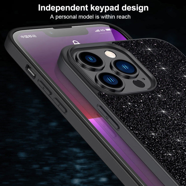 For iPhone 16 SULADA Glittery PC Hybrid TPU Handmade Leather Phone Case(Purple) - iPhone 16 Cases by SULADA | Online Shopping South Africa | PMC Jewellery | Buy Now Pay Later Mobicred