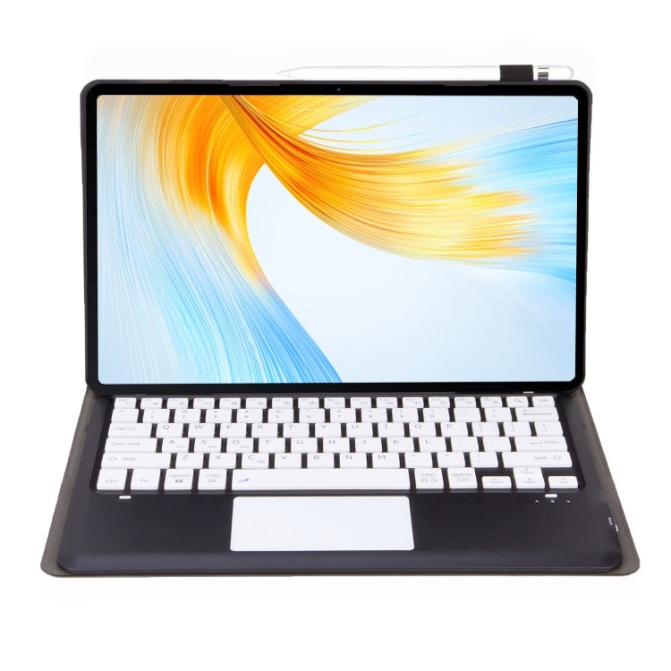 For Honor MagicPad 13 AH16-A TPU Ultra-thin Detachable Bluetooth Keyboard Tablet Leather Case with Touchpad(Black + White) - Huawei Keyboard by PMC TechLife | Online Shopping South Africa | PMC TechLife
