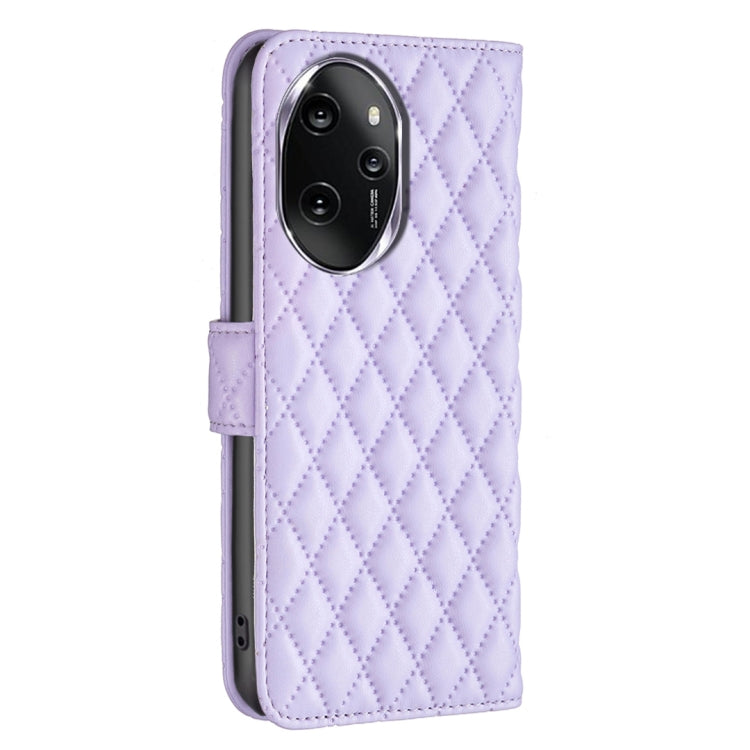 For Honor 100 Pro Diamond Lattice Wallet Flip Leather Phone Case(Purple) - Honor Cases by PMC TechLife | Online Shopping South Africa | PMC TechLife | Buy Now Pay Later Mobicred
