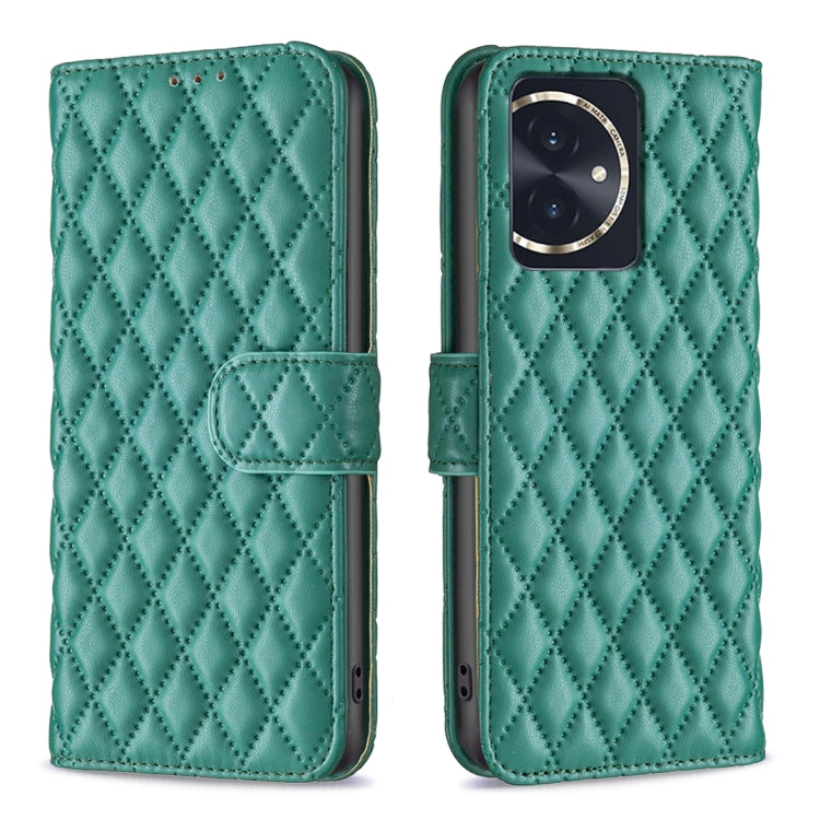 For Honor 100 Diamond Lattice Wallet Flip Leather Phone Case(Green) - Honor Cases by PMC TechLife | Online Shopping South Africa | PMC TechLife | Buy Now Pay Later Mobicred