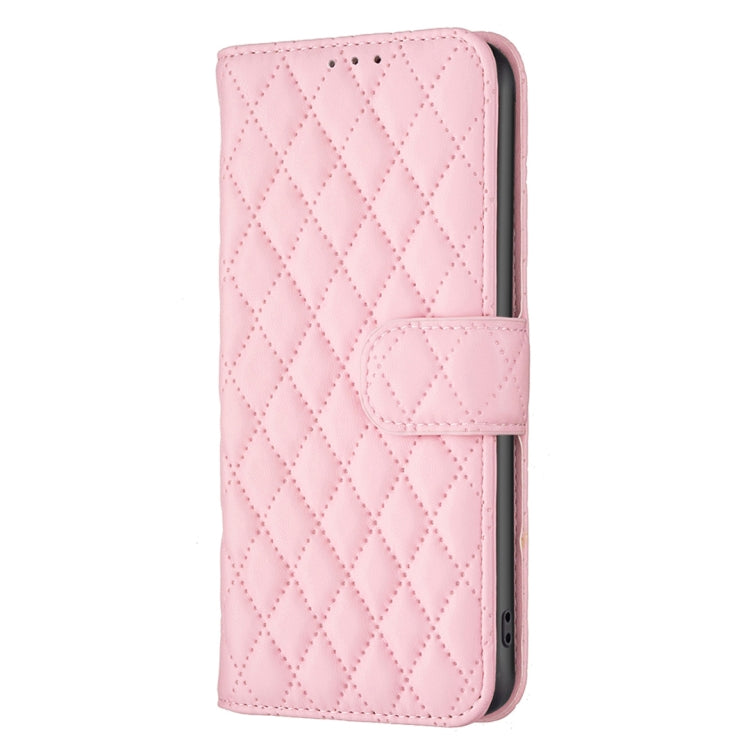 For Honor 100 Diamond Lattice Wallet Flip Leather Phone Case(Pink) - Honor Cases by PMC TechLife | Online Shopping South Africa | PMC TechLife | Buy Now Pay Later Mobicred