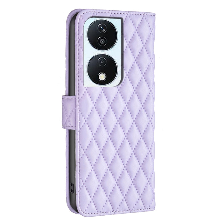 For Honor X7b Diamond Lattice Wallet Flip Leather Phone Case(Purple) - Honor Cases by PMC TechLife | Online Shopping South Africa | PMC TechLife | Buy Now Pay Later Mobicred