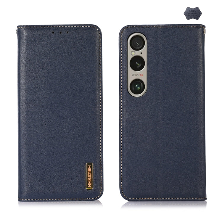 For Sony Xperia 1 VI KHAZNEH Nappa Top Layer Cowhide Leather Phone Case(Blue) - Sony Cases by PMC TechLife | Online Shopping South Africa | PMC TechLife | Buy Now Pay Later Mobicred