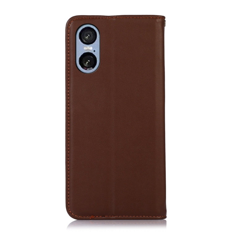 For Sony Xperia 5 VI KHAZNEH Nappa Top Layer Cowhide Leather Phone Case(Brown) - Sony Cases by PMC TechLife | Online Shopping South Africa | PMC TechLife | Buy Now Pay Later Mobicred