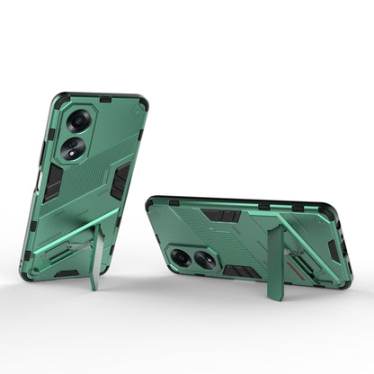 For OPPO A58 4G Global Punk Armor 2 in 1 PC + TPU Phone Case with Holder(Green) - OPPO Cases by PMC Jewellery | Online Shopping South Africa | PMC Jewellery