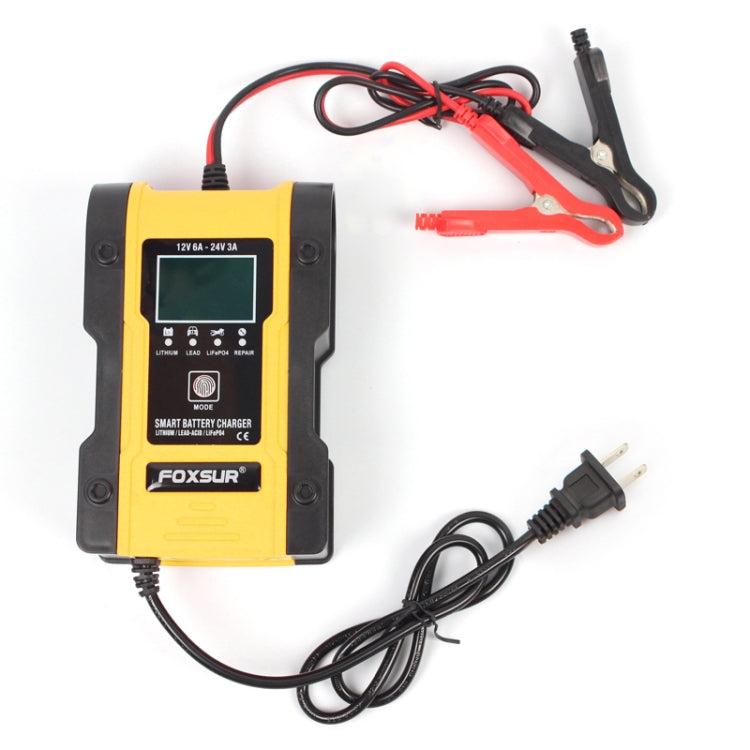 FOXSUR 12V-24V Car Motorcycle Repair Battery Charger AGM Charger Color:Yellow(US Plug) - Battery Charger by FOXSUR | Online Shopping South Africa | PMC Jewellery | Buy Now Pay Later Mobicred