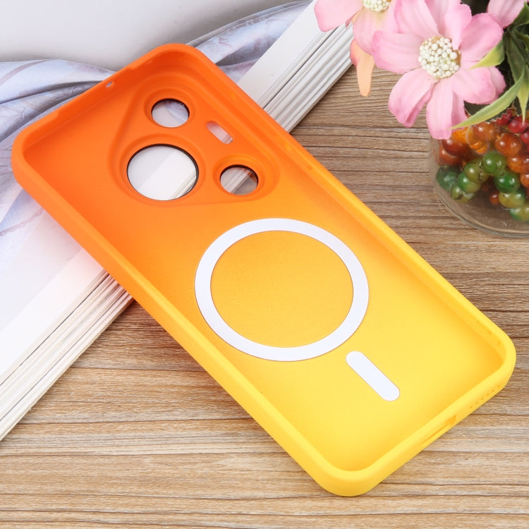 For Huawei Pura 70 Pro Liquid TPU Silicone Gradient MagSafe Phone Case(Orange Yellow) - Huawei Cases by PMC Jewellery | Online Shopping South Africa | PMC Jewellery | Buy Now Pay Later Mobicred