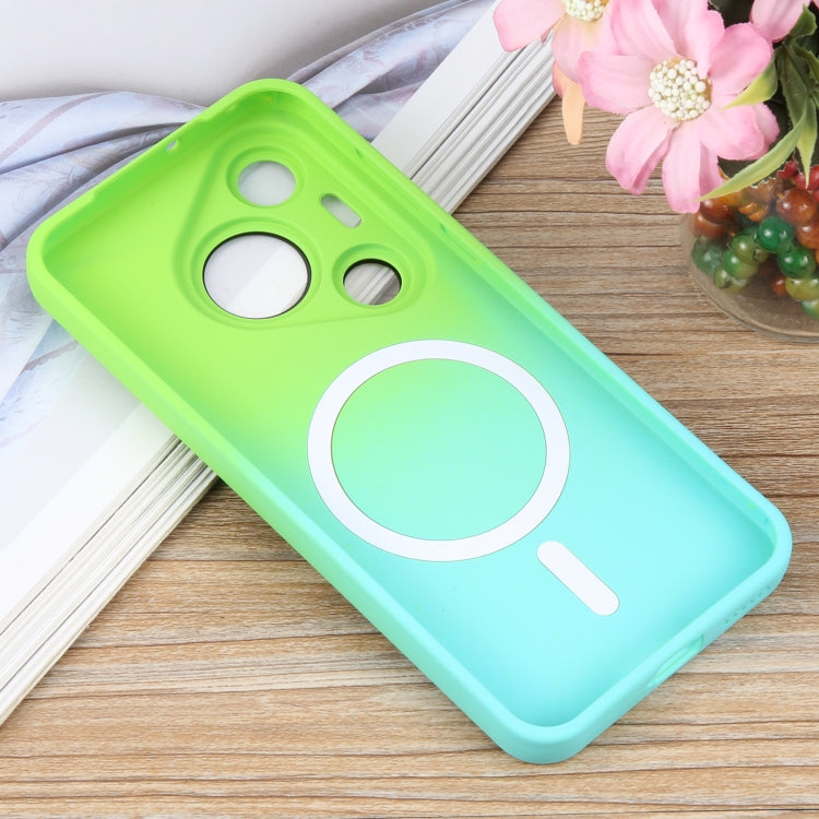 For Huawei Pura 70 Liquid TPU Silicone Gradient MagSafe Phone Case(Cyan Blue) - free shipping - PMC Jewellery - Order now!