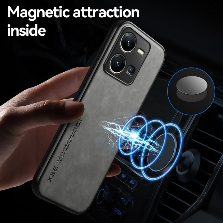 For vivo iQOO 12 Pro Skin Feel Magnetic Leather Back Phone Case(Blue) - iQOO 12 Pro Cases by PMC TechLife | Online Shopping South Africa | PMC TechLife