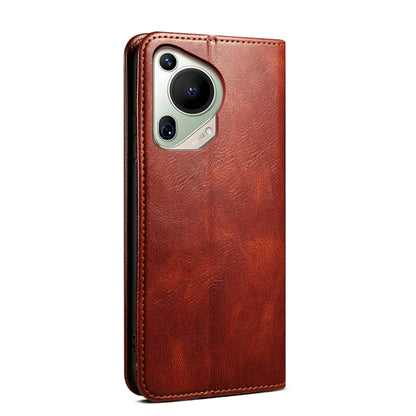 For Huawei Pura 70 Ultra Oil Wax Crazy Horse Texture Leather Phone Case(Brown) - Huawei Cases by PMC Jewellery | Online Shopping South Africa | PMC Jewellery | Buy Now Pay Later Mobicred