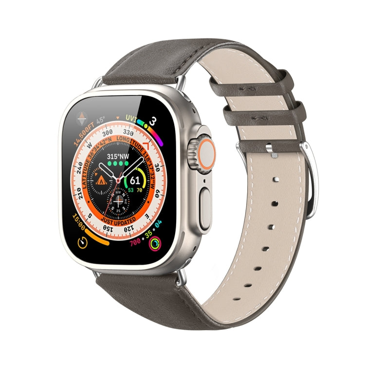 For Apple Watch SE 2023 40mm DUX DUCIS YS Series Genuine Leather Watch Band(Grey) - Watch Bands by DUX DUCIS | Online Shopping South Africa | PMC Jewellery | Buy Now Pay Later Mobicred